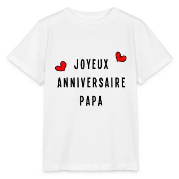 JOYEUX ANNIVERSAIRE PAPA - T-shirt bio MINI CREATOR Stanley/Stella Enfant - blanc - Devant - Maike (125cm)