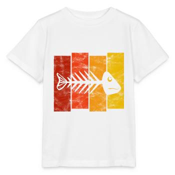 Arête de poisson pour les pêcheurs, les pêcheurs et les enfants | Poissons - T-shirt bio MINI CREATOR Stanley/Stella Enfant - blanc - Devant - Maike (125cm)