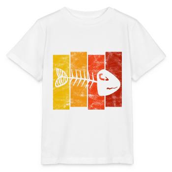 Arête de poisson pour les pêcheurs, les pêcheurs et les enfants | Poissons - T-shirt bio MINI CREATOR Stanley/Stella Enfant - blanc - Devant - Maike (125cm)
