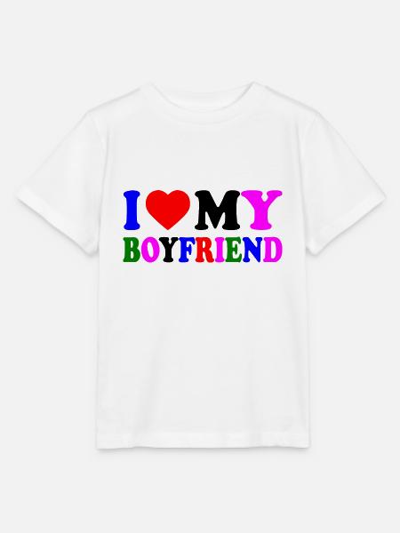 I love my boyfriend - Stanley/Stella Kinder T-Shirt MINI CREATOR  - Weiß