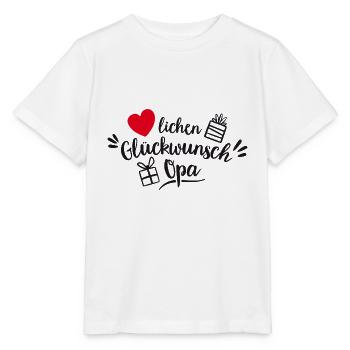 Herzlichen Glückwunsch Opa - Stanley/Stella Kinder T-Shirt MINI CREATOR  - Weiß - Vorne - Maike (125cm)