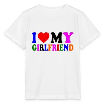 I love my girlfriend - Stanley/Stella Kinder T-Shirt MINI CREATOR  - Weiß - Vorne - Maike (125cm)