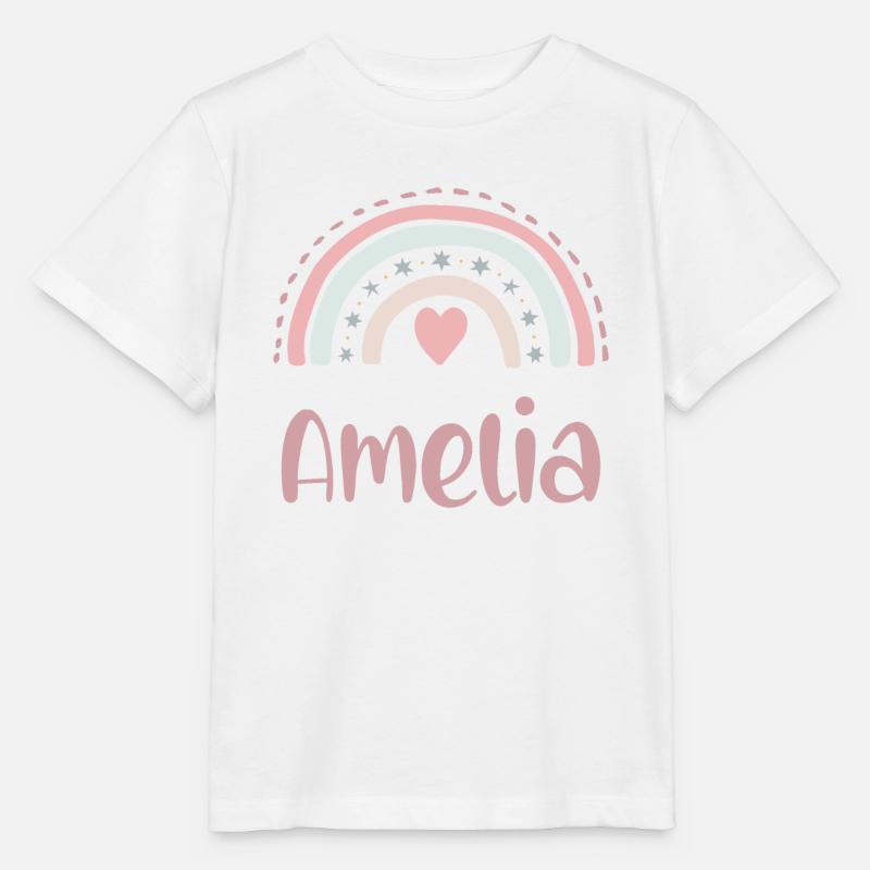 Amelia Name Regenbogen - Stanley/Stella Kinder T-Shirt MINI CREATOR  - Weiß