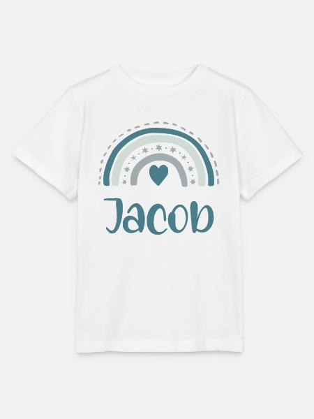 Jacob Name Regenbogen - Stanley/Stella Kinder T-Shirt MINI CREATOR - Weiß