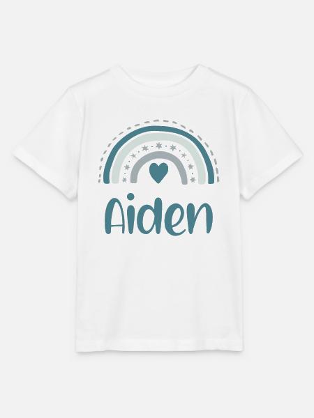 Aiden Name Regenbogen - Stanley/Stella Kinder T-Shirt MINI CREATOR - Weiß
