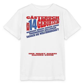 14th Birthday Girl & Boy Guestbook - Stanley/Stella MINI CREATOR Kids’ T-Shirt - white - Front - Maike (125cm)