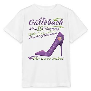 Livre d’or 15e anniversaire fille et garçon - T-shirt bio MINI CREATOR Stanley/Stella Enfant - blanc - Devant - Maike (125cm)