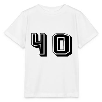 40 JAHRE. 40-jähriges JUBILÄUM. JUBILÄUM 40 JAHRE. 40 - Stanley/Stella Kinder T-Shirt MINI CREATOR  - Weiß - Vorne - Maike (125cm)