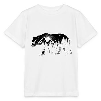 Silhouette d’ours - Conservation des espèces - Habitat - T-shirt bio MINI CREATOR Stanley/Stella Enfant - blanc - Devant - Maike (125cm)