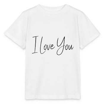 VALENTINSTAG. ICH LIEBE DICH. ICH LIEBE DICH. LIEBE. LIEBE - Stanley/Stella Kinder T-Shirt MINI CREATOR  - Weiß - Vorne - Maike (125cm)