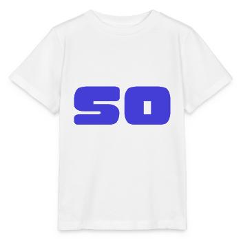 50. 50 ANS. 50e ANNIVERSAIRE. ANNIVERSAIRE 50 ANS. - T-shirt bio MINI CREATOR Stanley/Stella Enfant - blanc - Devant - Maike (125cm)