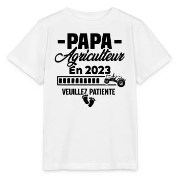 2023 Papa Agriculteur Agriculture Bébé Naissance - T-shirt bio MINI CREATOR Stanley/Stella Enfant - blanc - Devant - Maike (125cm)