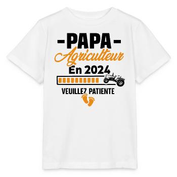 2024 Papa Agriculteur Agriculture Bébé Naissance - T-shirt bio MINI CREATOR Stanley/Stella Enfant - blanc - Devant - Maike (125cm)