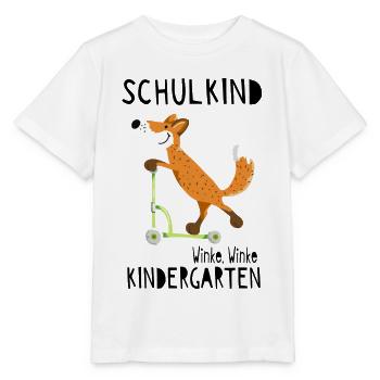 Schulkind und winke Kindergarten - Einschulung - Stanley/Stella Kinder T-Shirt MINI CREATOR  - Weiß - Vorne - Maike (125cm)