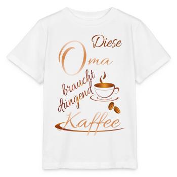 Grand-mère a désespérément besoin de café - T-shirt bio MINI CREATOR Stanley/Stella Enfant - blanc - Devant - Maike (125cm)