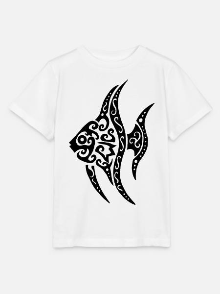 Schwarzer tropischer Fisch - Stanley/Stella Kinder T-Shirt MINI CREATOR - Weiß