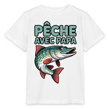 Fish caught with dad - Stanley/Stella MINI CREATOR Kids’ T-Shirt - white - Front - Maike (125cm)