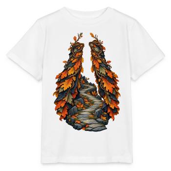 Geteilter Eichenlaub-Mantel am Funkenpfad - Stanley/Stella Kinder T-Shirt MINI CREATOR  - Weiß - Vorne - Maike (125cm)