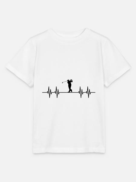 Golf Herzschlag Golfspieler Geschenk - Stanley/Stella Kinder T-Shirt MINI CREATOR  - Weiß