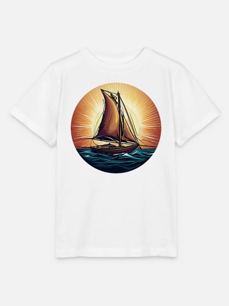 Segelschiff im Sonnenuntergang - Stanley/Stella Kinder T-Shirt MINI CREATOR  - Weiß