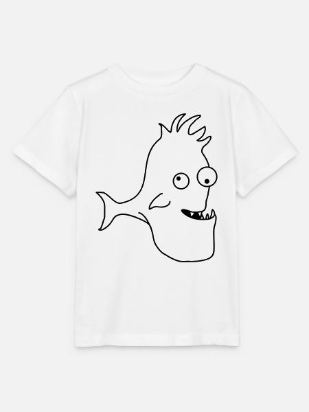 Stupid Crazy Comic Fish - Stanley/Stella Kinder T-Shirt MINI CREATOR  - Weiß