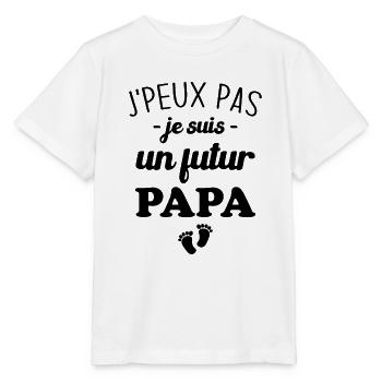 Je Peux Pas Je Suis Un Futur Papa - T-shirt bio MINI CREATOR Stanley/Stella Enfant - blanc - Devant - Maike (125cm)