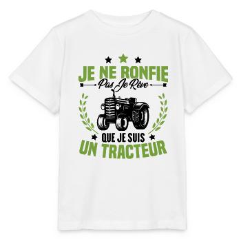 Je Ne Ronfle Pas Je Rêve Que Je Suis Un Tracteur - T-shirt bio MINI CREATOR Stanley/Stella Enfant - blanc - Devant - Maike (125cm)