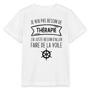 J'ai juste besoin d'aller faire de la voile - T-shirt bio MINI CREATOR Stanley/Stella Enfant - blanc - Devant - Maike (125cm)