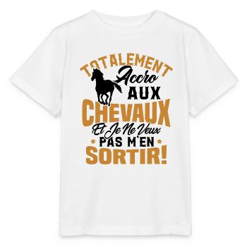 Totalement accro aux chevaux - T-shirt bio MINI CREATOR Stanley/Stella Enfant - blanc - Devant - Maike (125cm)