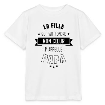 La fille qui fait fondre mon cœur m'appelle papa - T-shirt bio MINI CREATOR Stanley/Stella Enfant - blanc - Devant - Maike (125cm)