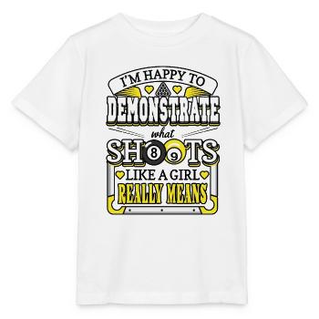 Billard drôle Ce que signifie tirer comme une fille - T-shirt bio MINI CREATOR Stanley/Stella Enfant - blanc - Devant - Maike (125cm)