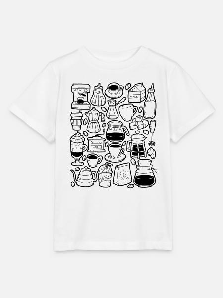 Kaffee Bohne Barista Cappuccino Latte Coffeeshop - Stanley/Stella Kinder T-Shirt MINI CREATOR - Weiß