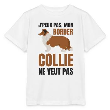 Border collie chien doux - T-shirt bio MINI CREATOR Stanley/Stella Enfant - blanc - Devant - Maike (125cm)