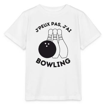 Bowling - T-shirt bio MINI CREATOR Stanley/Stella Enfant - blanc - Devant - Maike (125cm)