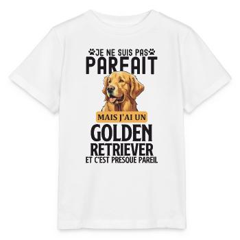 Chien de race golden retriever chien doux - T-shirt bio MINI CREATOR Stanley/Stella Enfant - blanc - Devant - Maike (125cm)