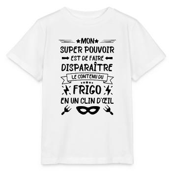 Frigo gourmand bouffe - T-shirt bio MINI CREATOR Stanley/Stella Enfant - blanc - Devant - Maike (125cm)