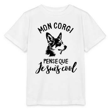 Corgi chien doux éducation canine - T-shirt bio MINI CREATOR Stanley/Stella Enfant - blanc - Devant - Maike (125cm)