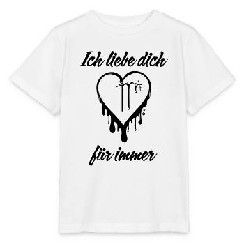ICH LIEBE DICH FÜR IMMER - Graffiti Herz - Stanley/Stella Kinder T-Shirt MINI CREATOR  - Weiß - Vorne - Maike (125cm)