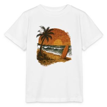 Palm Beach Surfbrett - Stanley/Stella Kinder T-Shirt MINI CREATOR  - Weiß - Vorne - Maike (125cm)