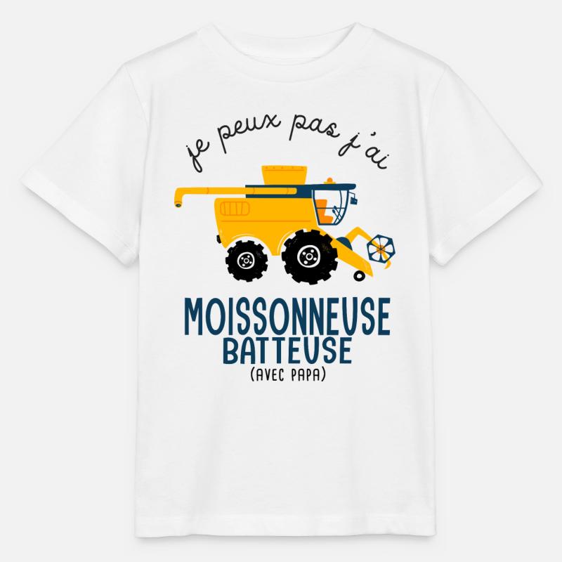 Agriculture Je peux pas j ai Moissonneuse - T-shirt bio MINI CREATOR Stanley/Stella Enfant - blanc