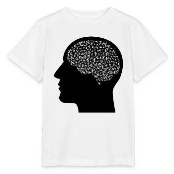 Brain full of currencies - Stanley/Stella MINI CREATOR Kids’ T-Shirt - white - Front - Maike (125cm)