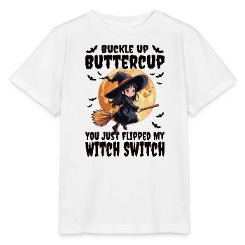Costume de sorcière d’Halloween Balai de sorcière - T-shirt bio MINI CREATOR Stanley/Stella Enfant - blanc - Devant - Maike (125cm)