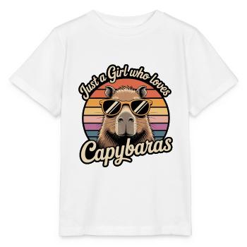 Nur ein Mädchen, das Capybaras liebt - Stanley/Stella Kinder T-Shirt MINI CREATOR  - Weiß - Vorne - Maike (125cm)