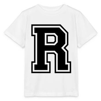 Lettre R Équipe Foot baseball basket université - T-shirt bio MINI CREATOR Stanley/Stella Enfant - blanc - Devant - Maike (125cm)