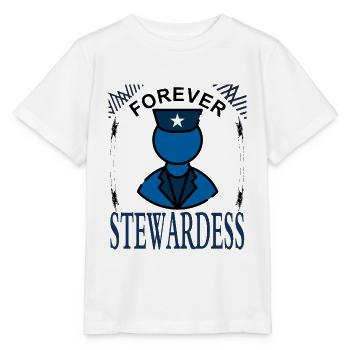 Stewardess für immer Flugbegleiterin Geschenkidee - Stanley/Stella Kinder T-Shirt MINI CREATOR  - Weiß - Vorne - Maike (125cm)