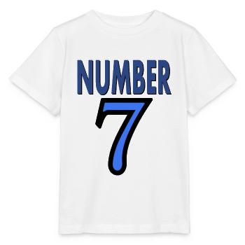 Numéro 7 le numéro 7 Fêter l’anniversaire Idée cadeau - T-shirt bio MINI CREATOR Stanley/Stella Enfant - blanc - Devant - Maike (125cm)