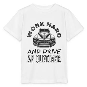 Oldtimer fahren altes Auto cooles Fahrzeug gift - Stanley/Stella Kinder T-Shirt MINI CREATOR  - Weiß - Vorne - Maike (125cm)
