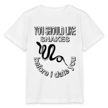 idée cadeau serpent venimeux boa serpent à sonnette - T-shirt bio MINI CREATOR Stanley/Stella Enfant - blanc - Devant - Maike (125cm)