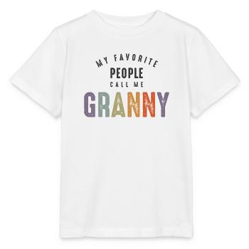 Mes gens préférés m’appellent Mamie - Grand-mère Maman - T-shirt bio MINI CREATOR Stanley/Stella Enfant - blanc - Devant - Maike (125cm)