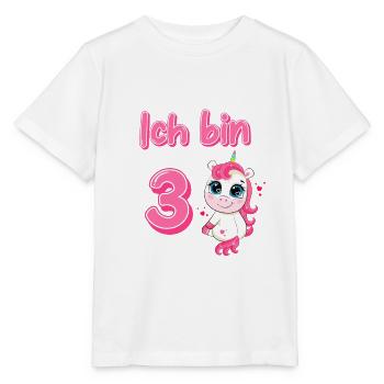 3. Geburtstag Einhorn mädchen - Stanley/Stella Kinder T-Shirt MINI CREATOR  - Weiß - Vorne - Maike (125cm)